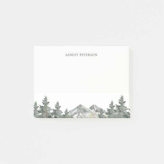 パインツリーフォレストマウンテンパーソナライズされた ポストイット (正面)