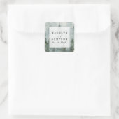 パインツリーフォレスト素朴ウォーターカラー結婚式の引き出物 スクエアシール (バッグ)