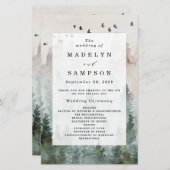 パインツリーフォレスト素朴ウォーターカラー結婚式 プログラム (正面/裏面)