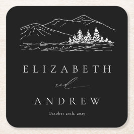 パインツリーフォレ素朴スト山結婚ズ スクエアペーパーコースター