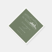 パインツリーフォレ素朴スト山結婚ズ スタンダードカクテルナプキン (角)