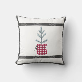パインツリーブラックレッドプレイドホリデーカントリー クッション