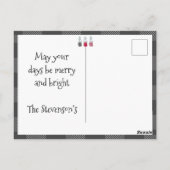 パインツリーブラックレッドホリデイカントリープレイド ポストカード (裏面)