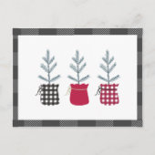 パインツリーブラックレッドホリデイカントリープレイド ポストカード (正面)