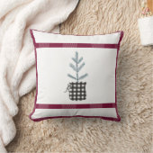 パインツリーブラックレッドホリデーカントリープレイド クッション (ブランケット)