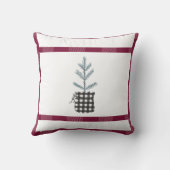 パインツリーブラックレッドホリデーカントリープレイド クッション (裏面)