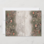 パインツリーブランチオーナメントウッドクリスマスパーティー 招待状 (裏面)