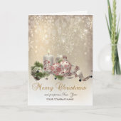 パインツリーブランチボールキャンドルスノーフレーク シーズンカード (正面)