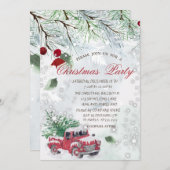 パインツリーブランチ赤トラック会社パーティー 招待状 (正面/裏面)