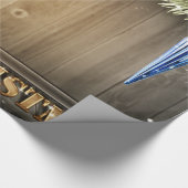 パインツリーブランチ，オーナメント，ウッドホリデイ ラッピングペーパー (角)