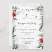 パインツリーブランチ，ポインセチア婚約 招待状 (正面)