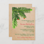 パインツリーブランチ – 3x5クリスマスパーティの招待状 招待状 (正面/裏面)