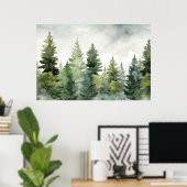 パインツリープリント | Winter Landscapeウォールアート ポスター (ホームオフィス)