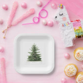 パインツリープレートホリデークリスマスパーティーディン ペーパープレート (パーティー)
