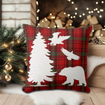 パインツリーベアーイーグルオンレッドブラックタータンチェック