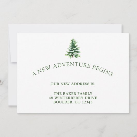 パインツリーミニマリスト新しいアドベンチャームービング 案内状 (正面)