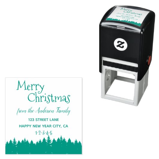 パインツリーメリークリスマスホリデイ差出人住所 セルフインキングスタンプ (インサイチュ)