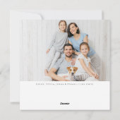 パインツリーリースファミリーフォトグリーン&レッド シーズンカード (裏面)