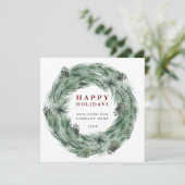 パインツリーリースホリデーカードとQRコード シーズンカード (スタンド正面)