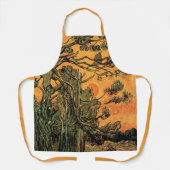 パインツリーレッドスカイ夕日ビンセント・ヴァン・ゴッホ エプロン (正面)
