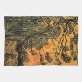 パインツリーレッドスカイ夕日ビンセント・ヴァン・ゴッホ キッチンタオル (横)