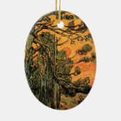 パインツリーレッドスカイ夕日ビンセント・ヴァン・ゴッホ セラミックオーナメント (裏面)