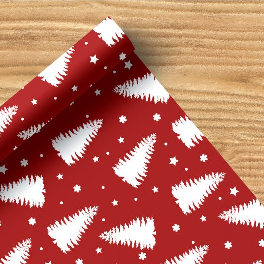 パインツリーレッドバッファロープレイドホリデー ラッピングペーパーシート