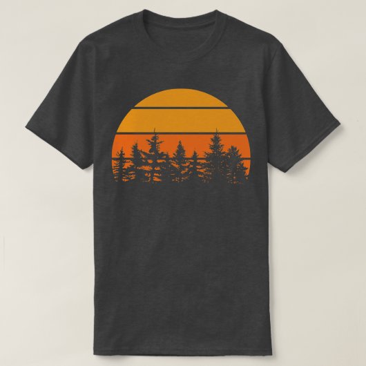 パインツリーレトロシルエット2 Tシャツ (デザイン正面)