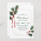 パインツリー企業のクリスマスホリデーパーティー 招待状 (正面/裏面)