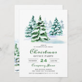 パインツリー企業のクリスマスホリデーパーティー 招待状 (正面/裏面)