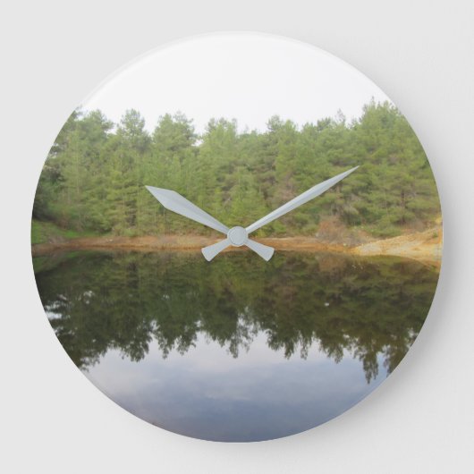 パインツリー反射湖 ラージ壁時計 (正面)
