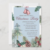 パインツリー金ゴールドスターズパインコーンクリスマスパーティー 招待状 (正面)
