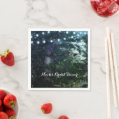 パインツリー&ライトウィンターナイトフォレ結婚スト スタンダードカクテルナプキン (インサイチュ)