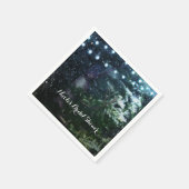 パインツリー&ライトウィンターナイトフォレ結婚スト スタンダードカクテルナプキン (角)