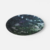 パインツリー&ライトウィンターナイトフォレ結婚スト ペーパープレート (アングル)