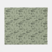 パインディアレイクライフ – セージ緑の森のパターン。 フリースブランケット (正面(横))