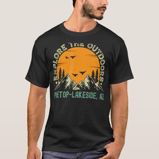 パイントップレイクサイドアリゾナアウトドア Tシャツ (正面)