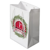 パインニードルリースレッド結婚1周年記念 ミディアムペーパーバッグ (裏面アングル)