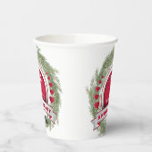 パインニードルリースレッド結婚1周年記念 紙コップ (左)