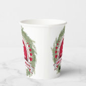 パインニードルリースレッド結婚1周年記念 紙コップ (右)