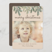 パインバウメリークリスマスホリデーフォトカード シーズンカード (正面/裏面)