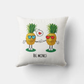 パインパーソナライズされたアップル絵文字ラブカップル クッション (裏面)