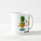 パインパーソナライズされたアップル絵文字ラブカップル コーヒーマグカップ (正面右)