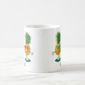 パインパーソナライズされたアップル絵文字ラブカップル コーヒーマグカップ (中央)