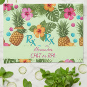 パインパーソナライズされたアップル&ハイビスカス薬局 キッチンタオル (折り畳み)