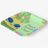 パインパーソナライズされたガーリーアップル熱帯誕生日 ペーパープレート (傾斜あり)