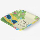 パインパーソナライズされたガーリーアップル熱帯誕生日 ペーパープレート (傾斜あり)