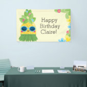 パインパーソナライズされたガーリーアップル熱帯誕生日 横断幕 (トレードショー)