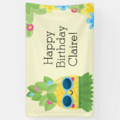 パインパーソナライズされたガーリーアップル熱帯誕生日 横断幕 (縦)