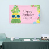 パインパーソナライズされたガーリーアップル熱帯誕生日Ba 横断幕 (トレードショー)